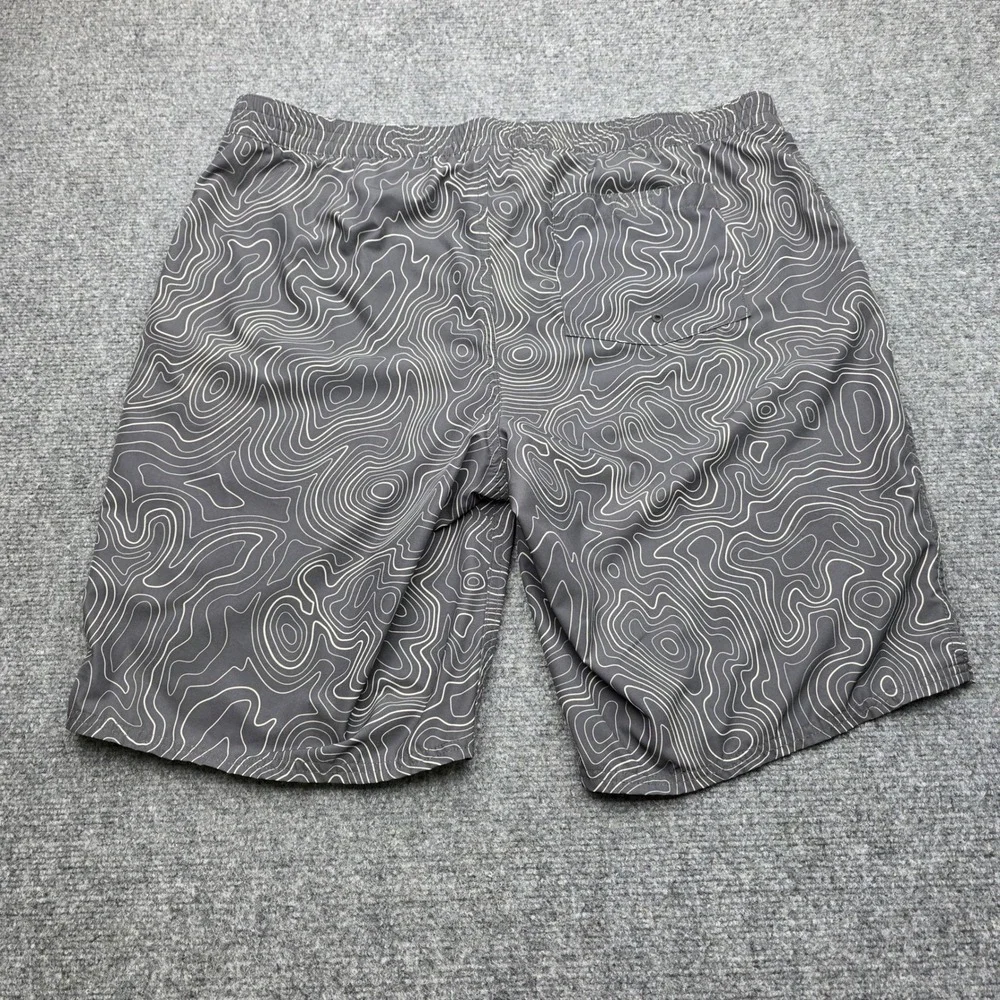 Duluth Trading Alaskan Hardgear Men 40 Shorts Topo Map Print Swim Trunks Stretch